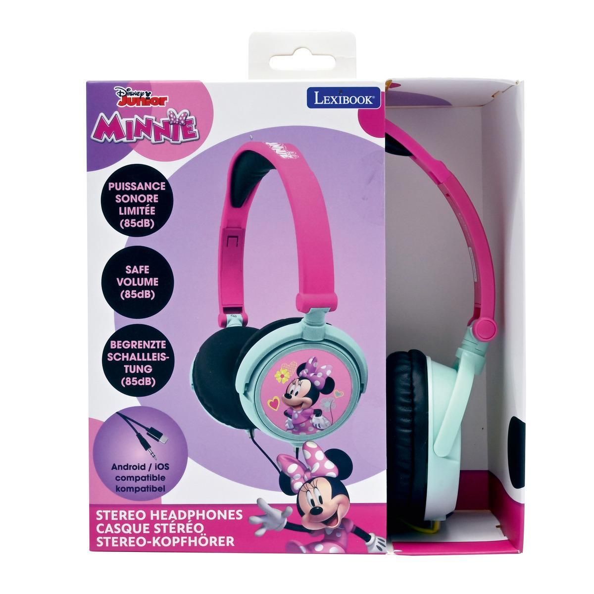 Lexibook Casque stéréo filaire pliable Minnie Mouse avec limitation de volume d'écoute