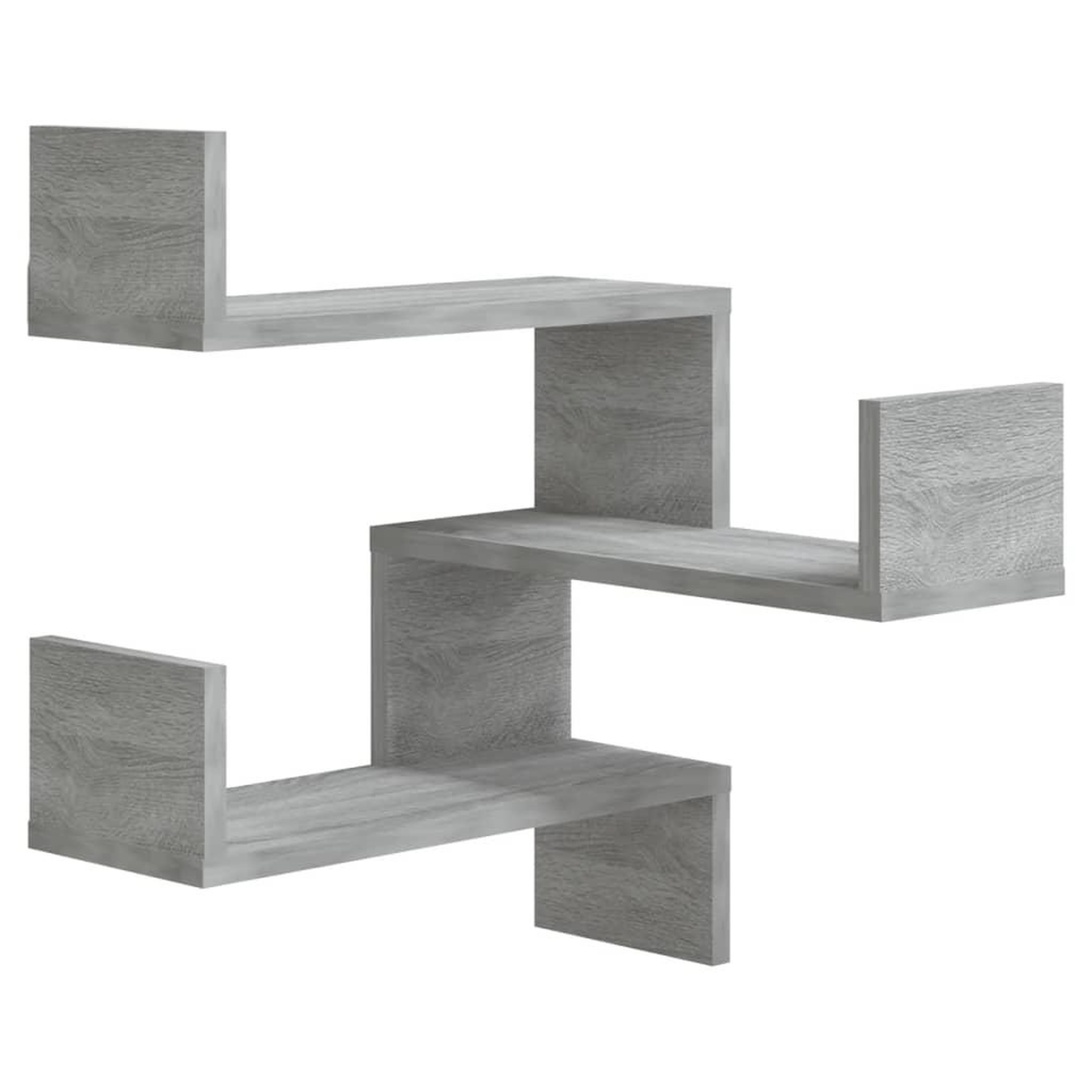 Voir la diapositive 2 : VIDAXL Etagere d'angle murale Sonoma gris 40x40x50cm Bois d'ingenierie