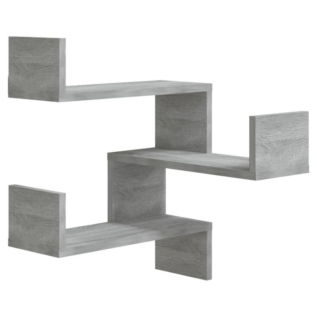 VIDAXL Etagere d'angle murale Sonoma gris 40x40x50cm Bois d'ingenierie