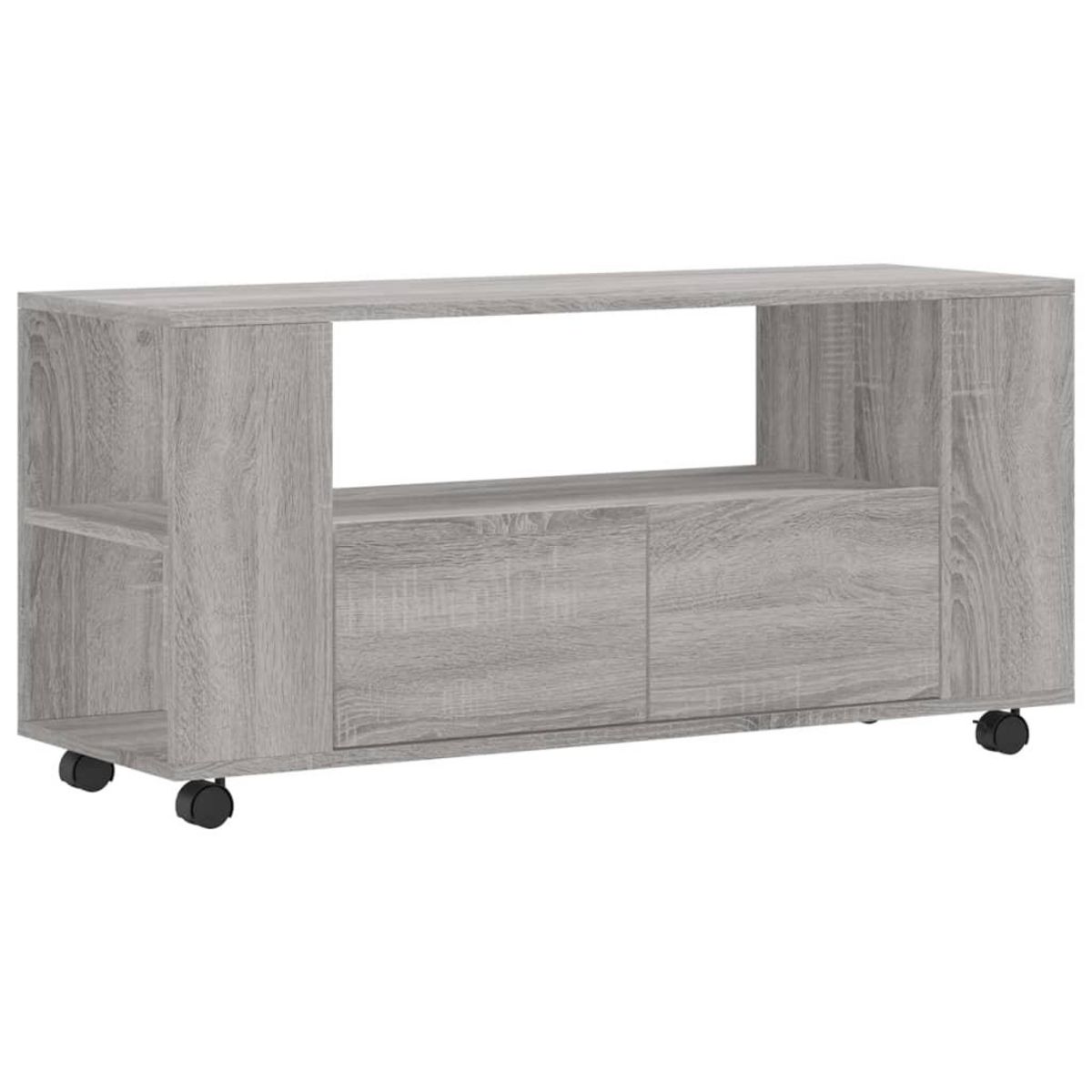 VIDAXL Meuble TV sonoma gris 102x34,5x43 cm bois d'ingenierie