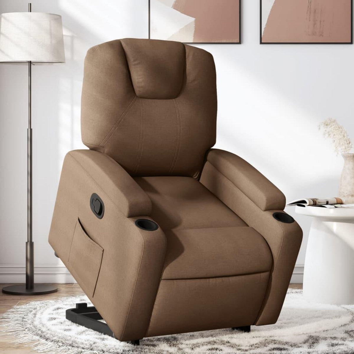 VIDAXL Fauteuil inclinable Marron Tissu