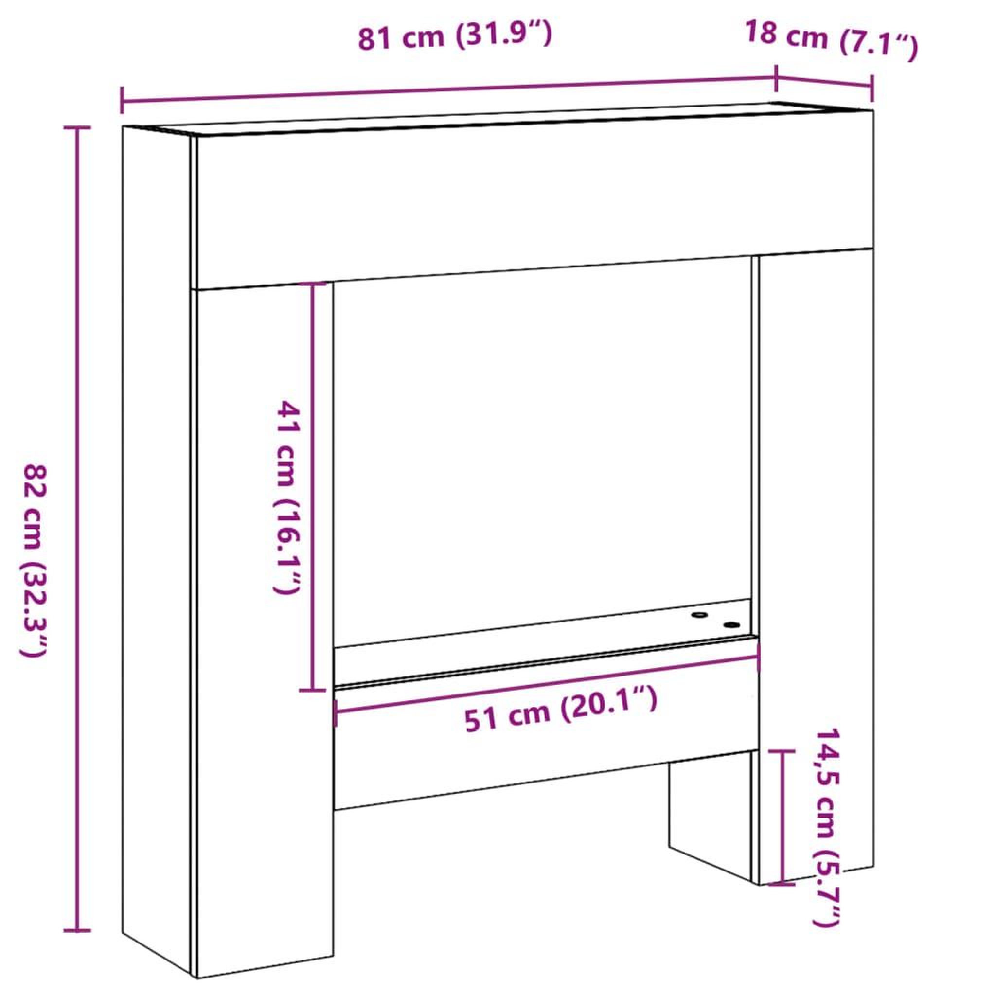 Voir la diapositive 6 : VIDAXL Cadre de cheminee noir 81x18x82 cm bois d'ingenierie