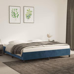 VIDAXL Cadre de lit sans matelas bleu fonce 200x200 cm velours