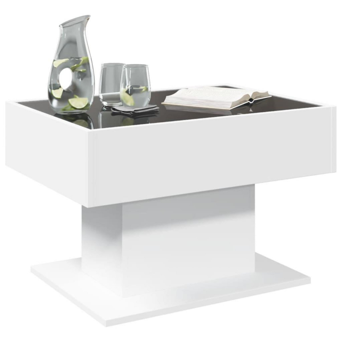VIDAXL Table basse avec LED blanc 70x50x45 cm bois d'ingenierie