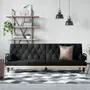VIDAXL Canape-lit avec accoudoirs noir tissu
