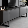Voir la diapositive 4 : CONCEPT USINE Meuble TV anthracite et noir 2 portes 180cm LUXOR