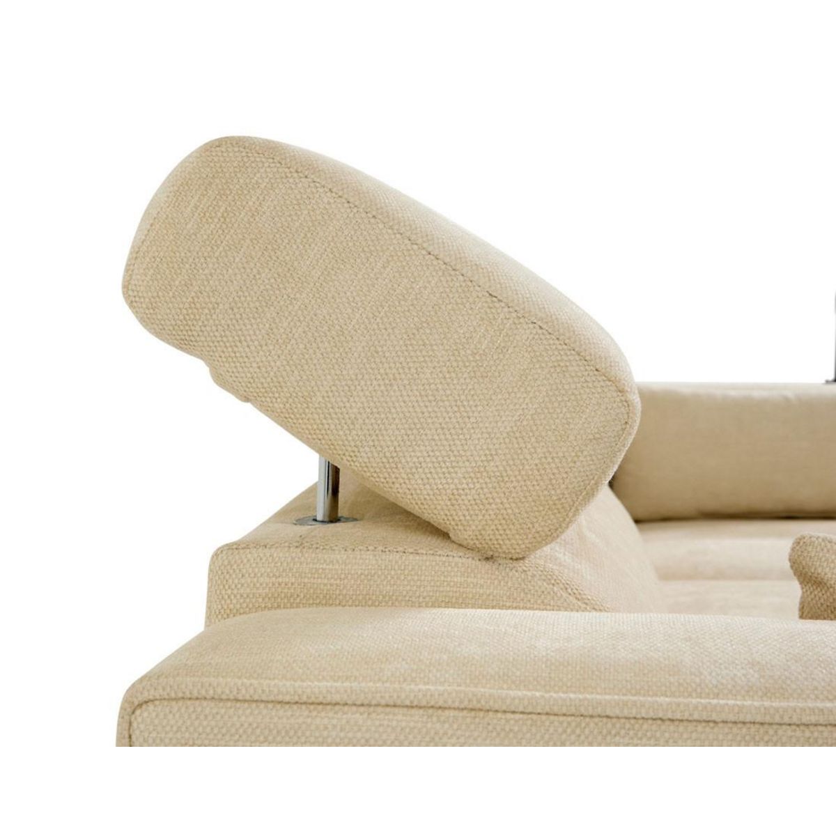 BEST MOBILIER Alicante - canapé d'angle réversible convertible avec têtières - coffre - 4 places - en tissu texturé