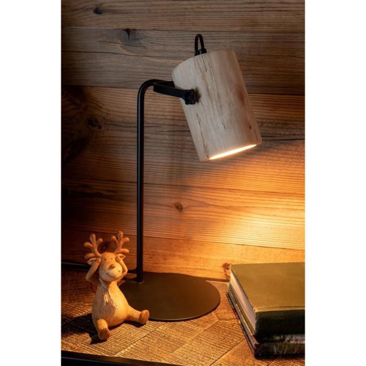 Paris Prix Lampe de Bureau en Bois  Silas  43cm Naturel