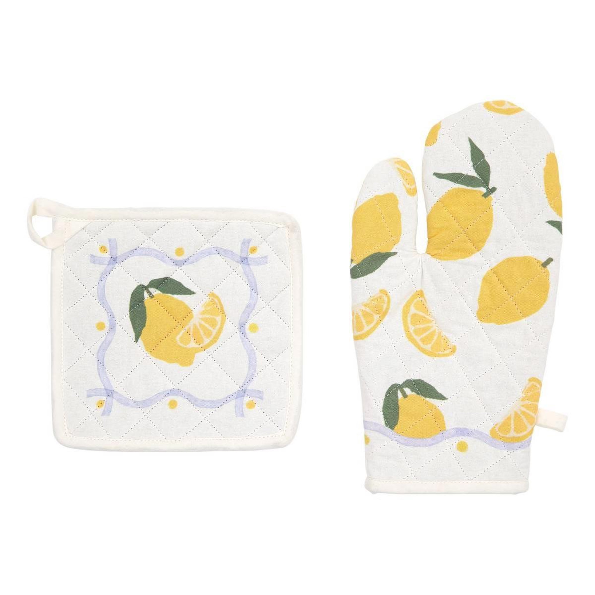 ATMOSPHERA Gant & manique de cuisine  fruity  32cm blanc