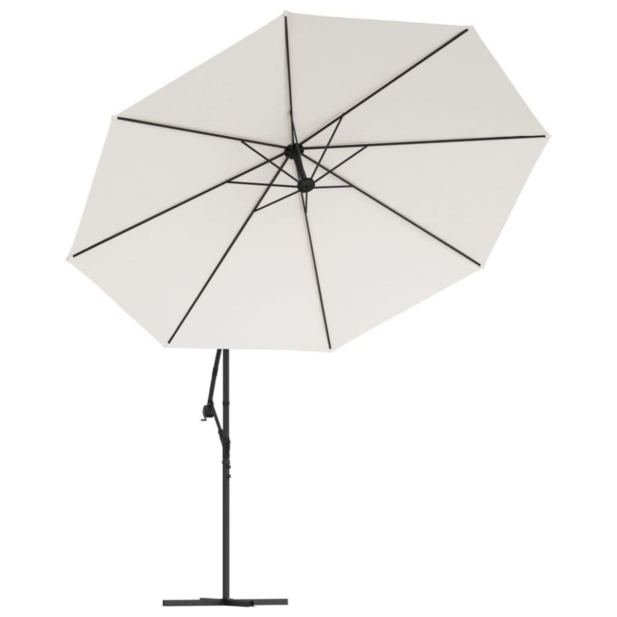 VIDAXL Parasol de jardin en porte-a-feux et lumieres LED mat en metal