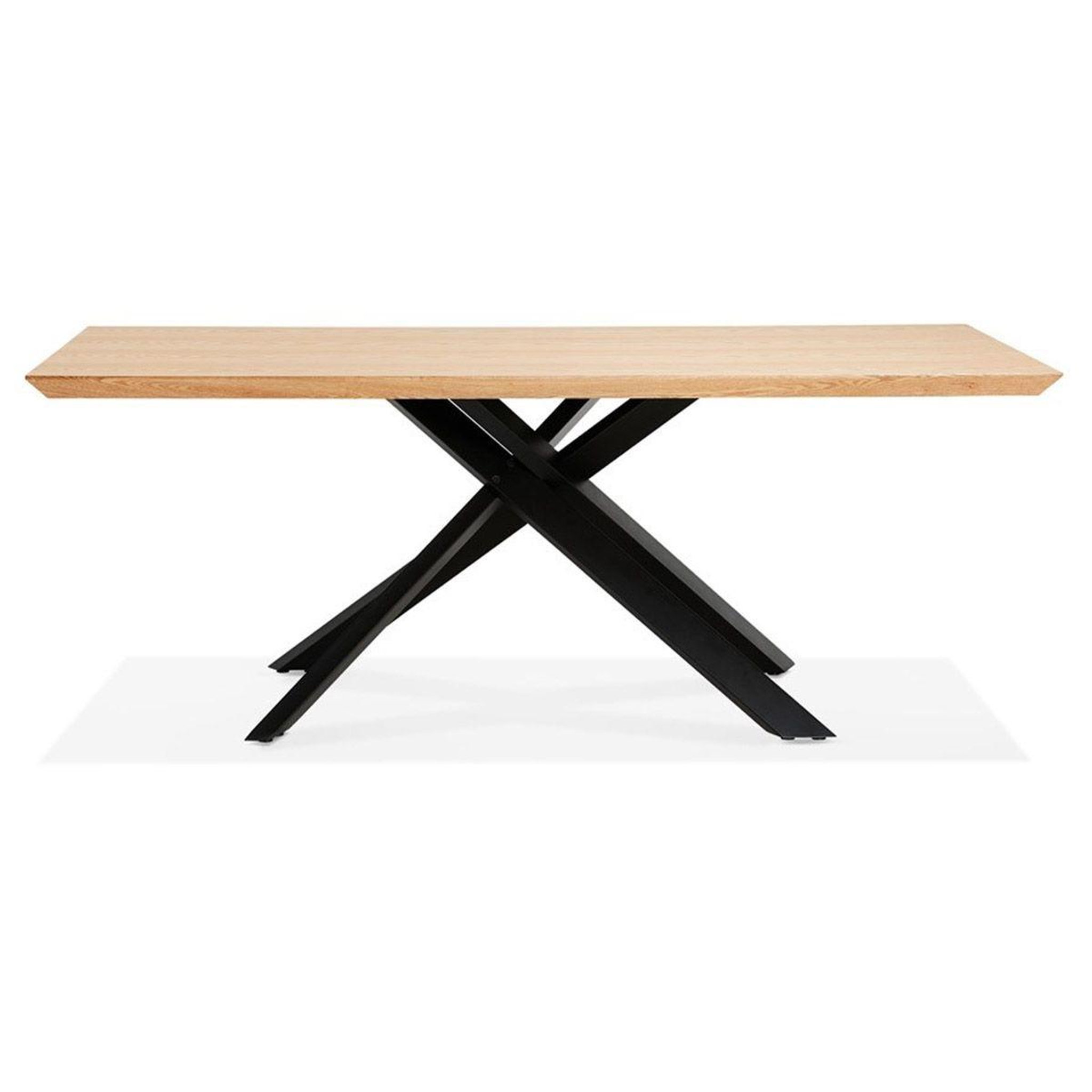 Voir la diapositive 2 : Paris Prix Table à manger en bois  laby  200cm naturel & noir