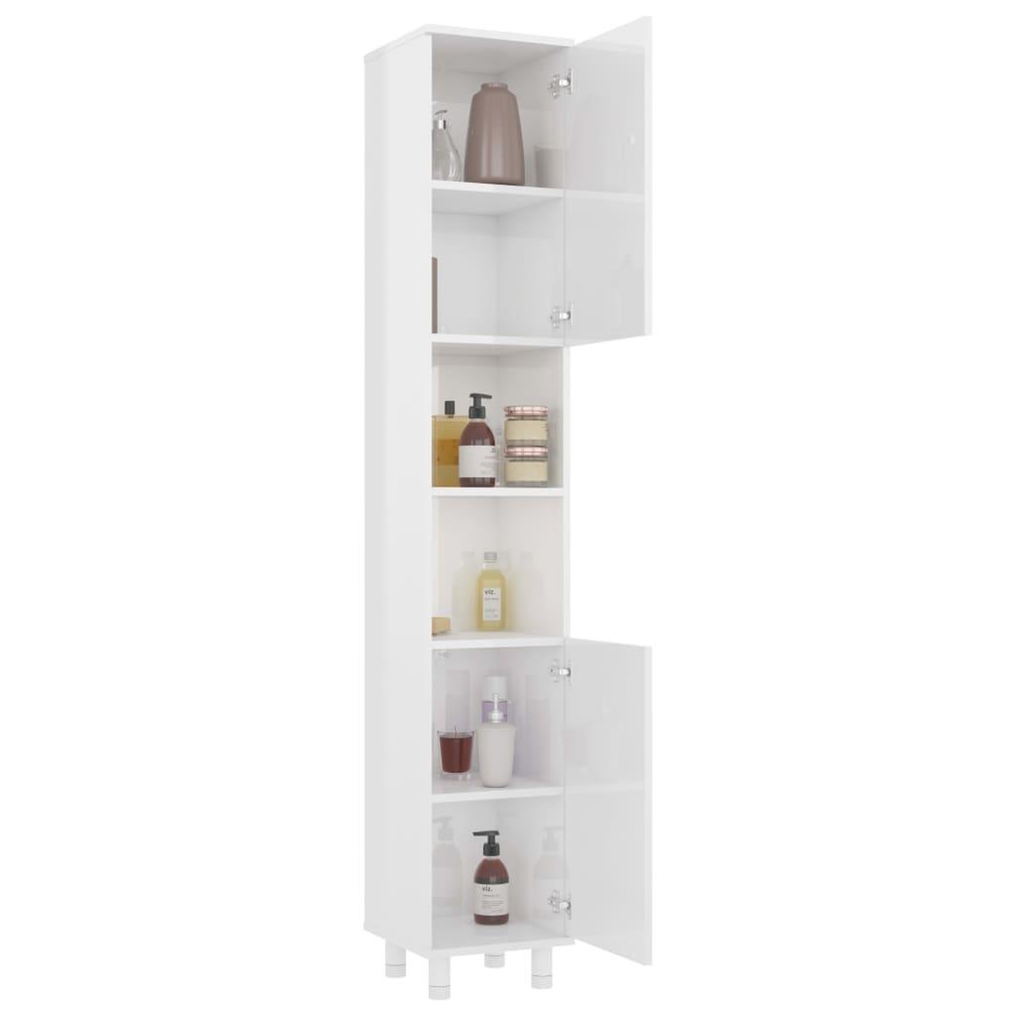 Voir la diapositive 3 : VIDAXL Armoire de salle de bain Blanc brillant Bois d'ingenierie