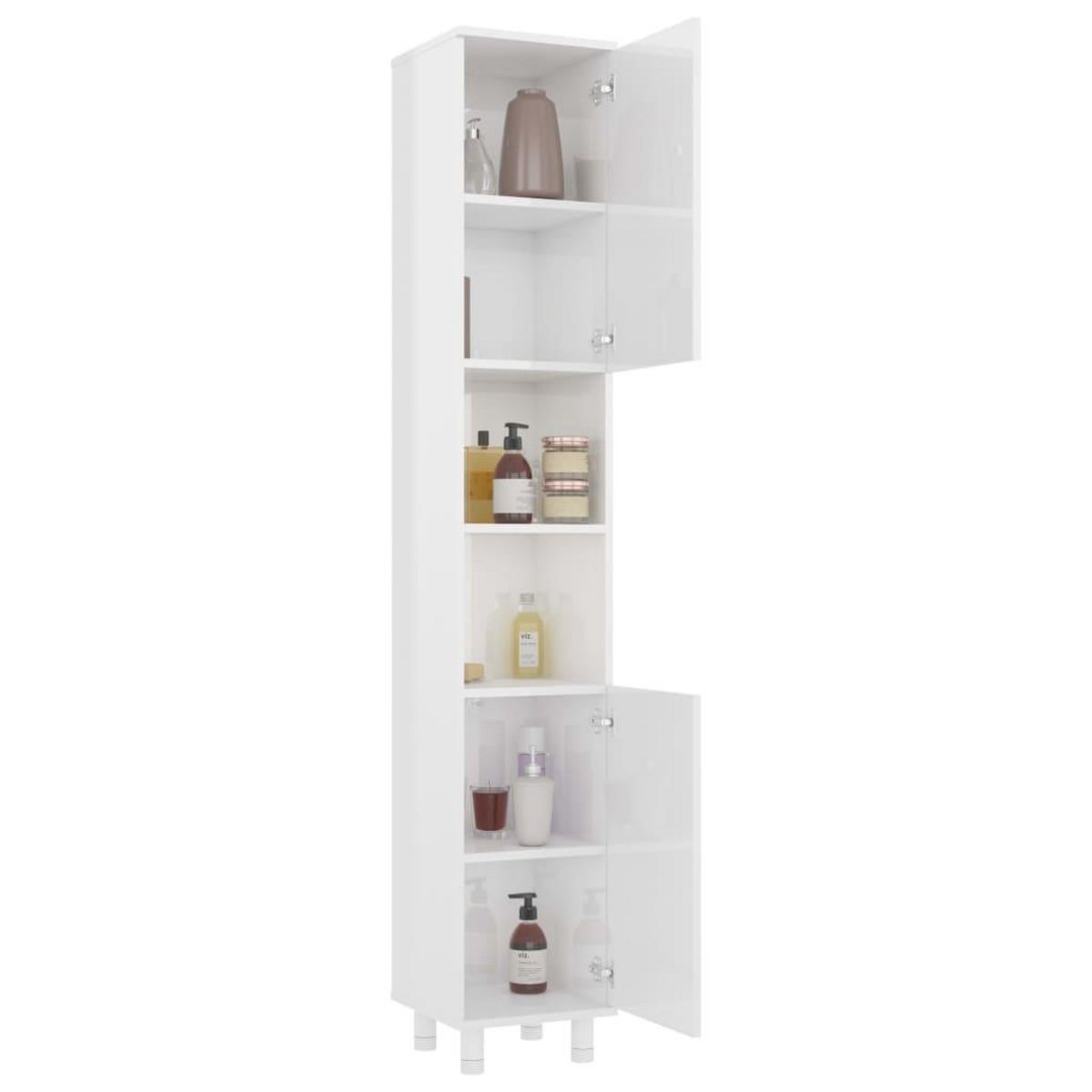 VIDAXL Armoire de salle de bain Blanc brillant Bois d'ingenierie