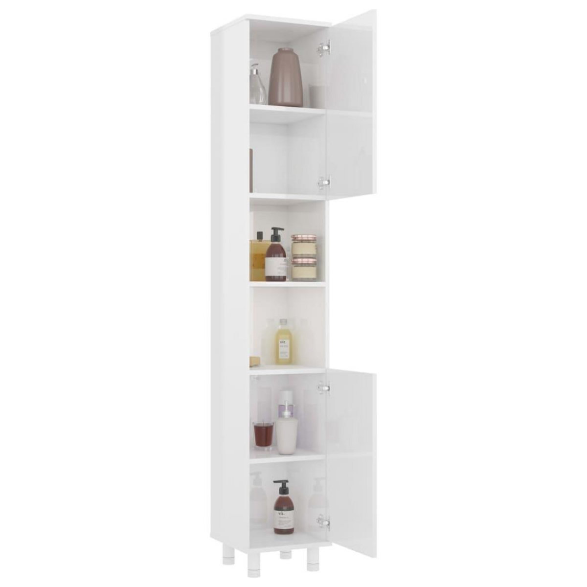 VIDAXL Armoire de salle de bain Blanc brillant Bois d'ingenierie