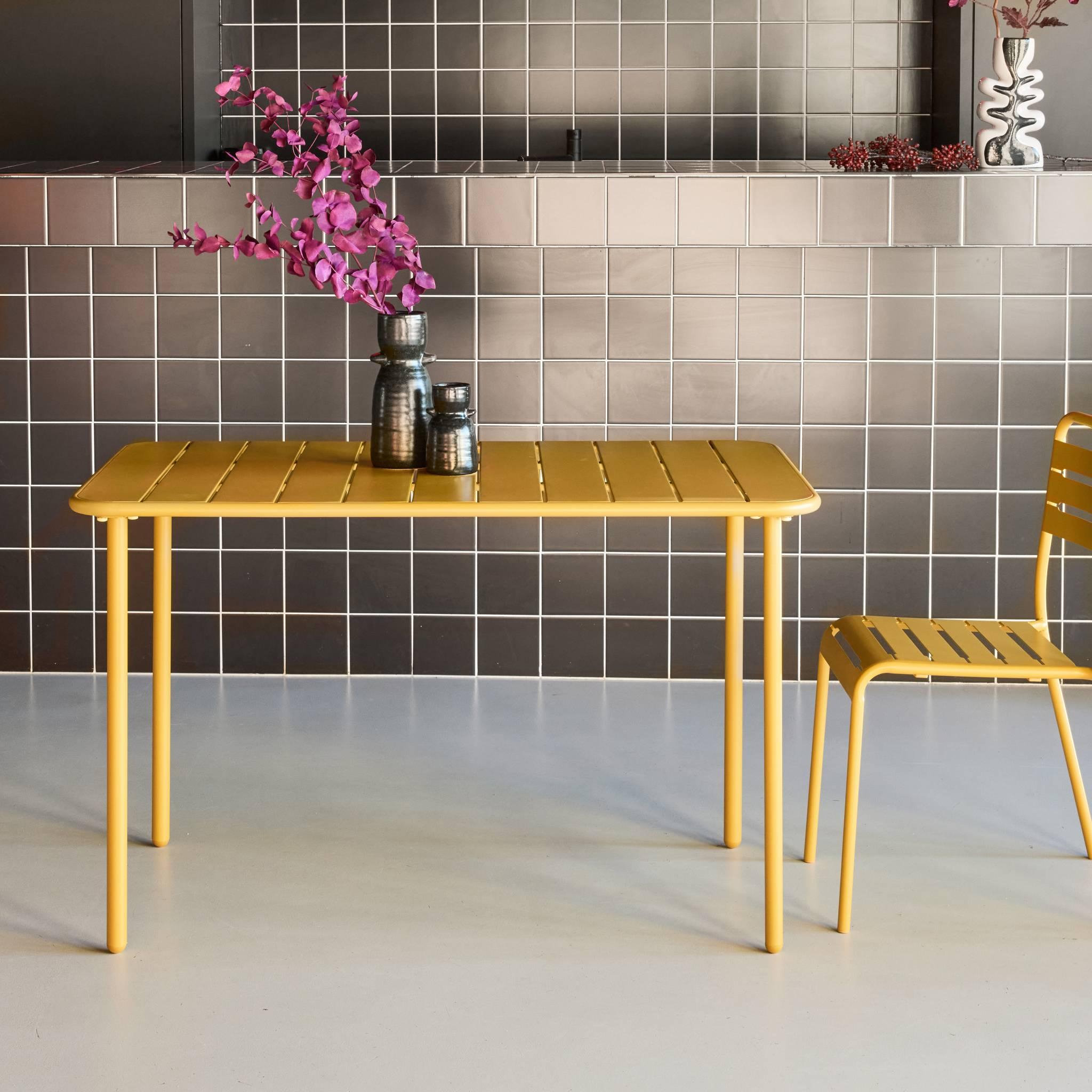 Voir la diapositive 2 : SWEEEK Table de jardin métal 4 places, Amelia L 120 x 70 x 72,5cm