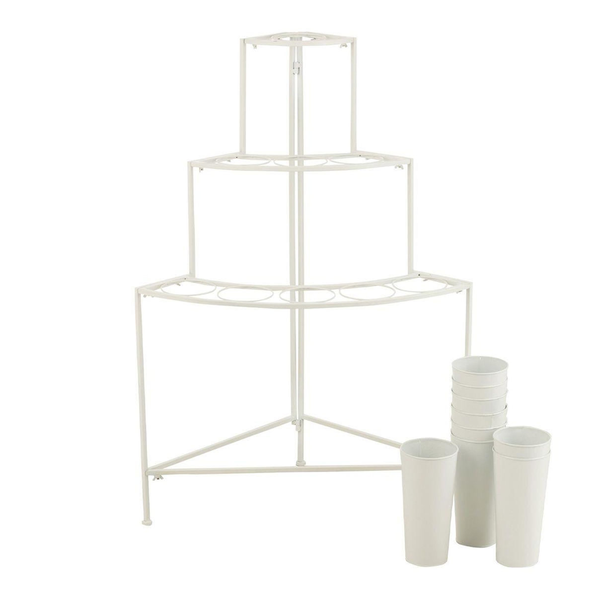 Paris Prix Présentoir à Fleurs 9 Pièces  Clarence  67cm Blanc