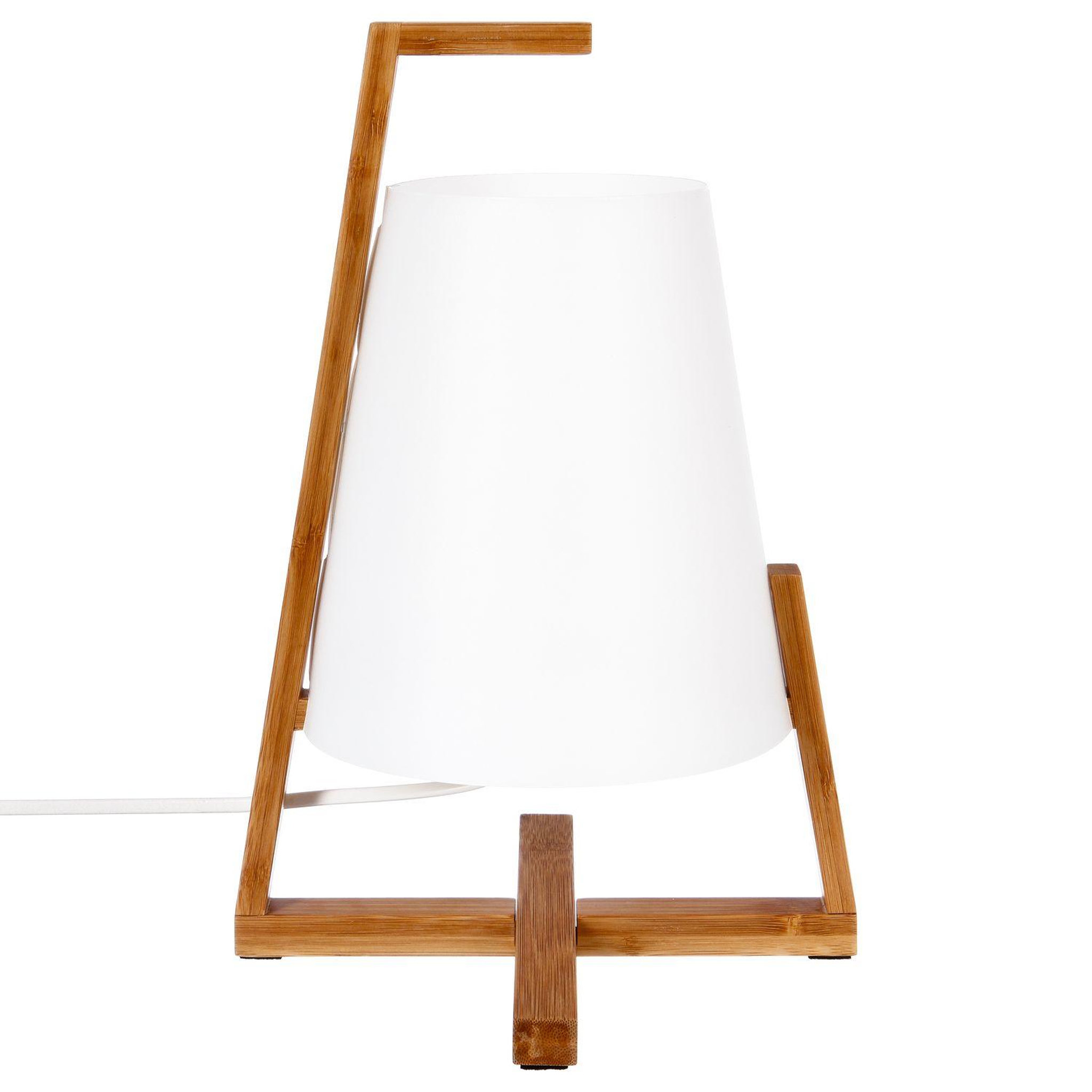 ATMOSPHERA Lampe à poser en bambou life - h. 31,5 cm - blanc