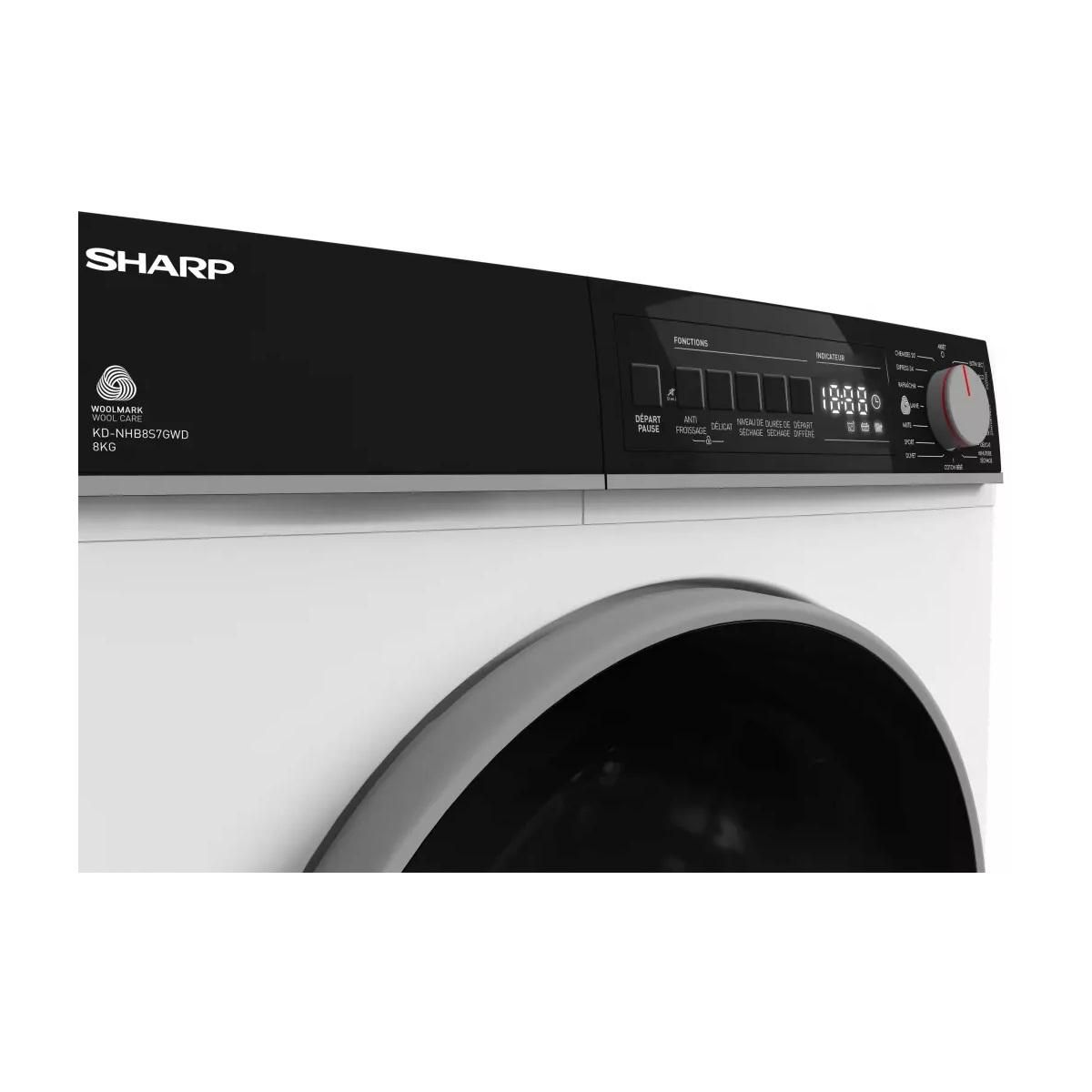 Sharp S&#xE8;che-linge pompe &#xE0; chaleur 60cm 8kg - KDNHB8S7GWD