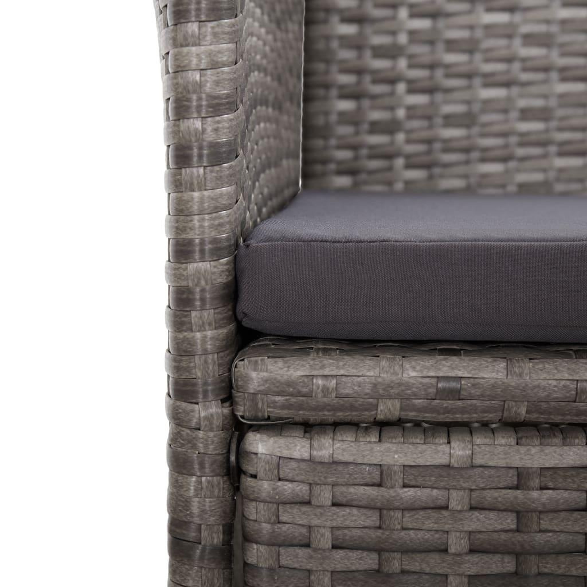 Voir la diapositive 5 : VIDAXL Ensemble a manger de jardin 11pcs avec coussins gris poly rotin