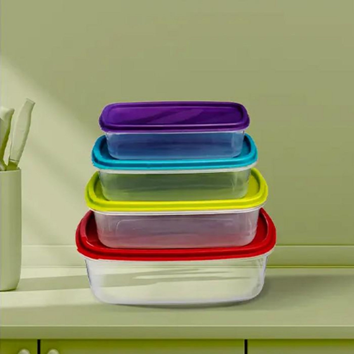 FIVE Lot de 4 Boîtes de Conservation  Colors  20cm Multicolore