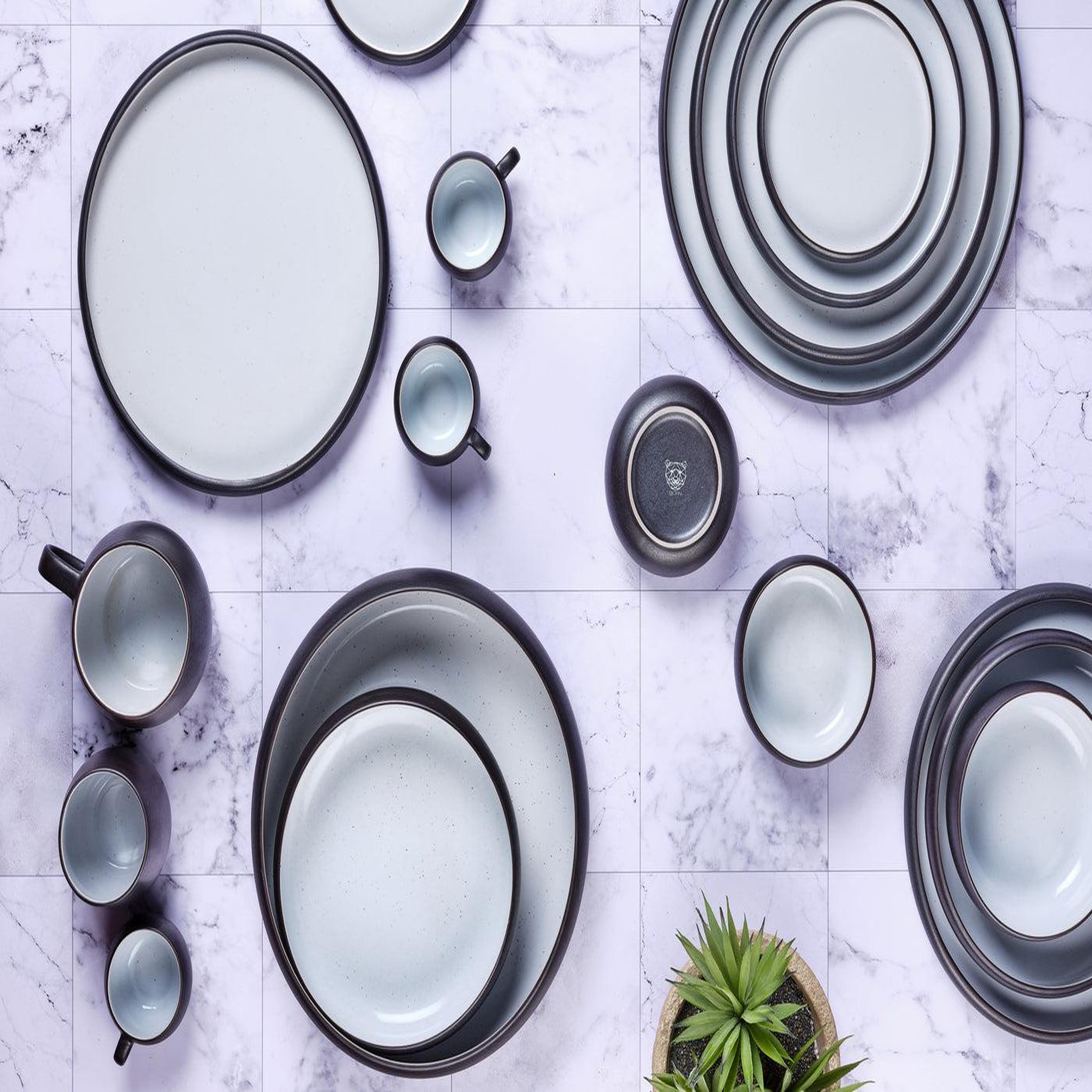 Voir la diapositive 6 : BJORN Assiette gourmet ø15,5cm - 4 pièces - onyx