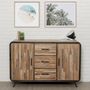 Voir la diapositive 2 : Paris Prix Buffet 2 Portes en Teck Industriel  Fusion  140cm Naturel