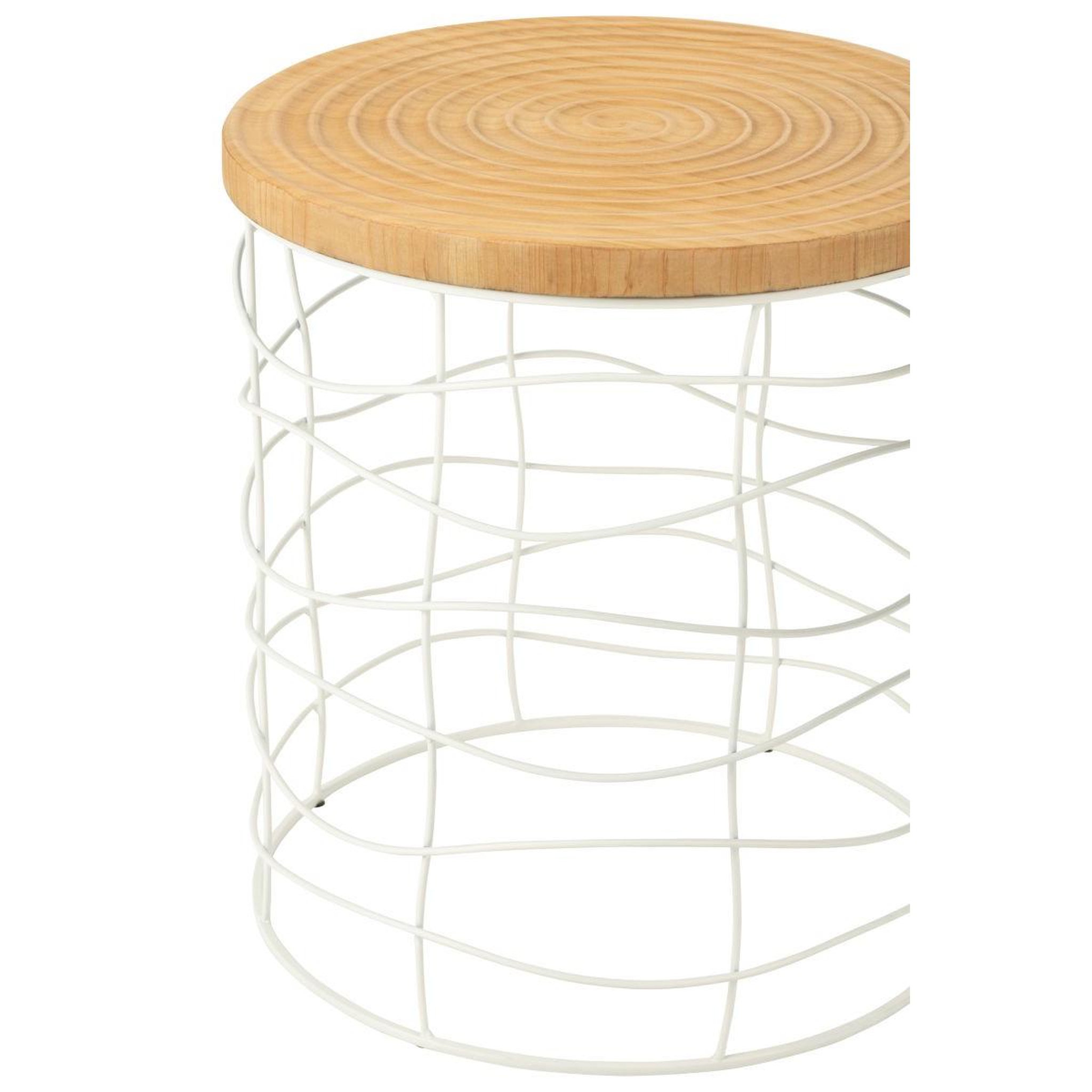 Voir la diapositive 4 : J-LINE Lot de 2 tables d'appoint gigognes  brittney  50cm naturel