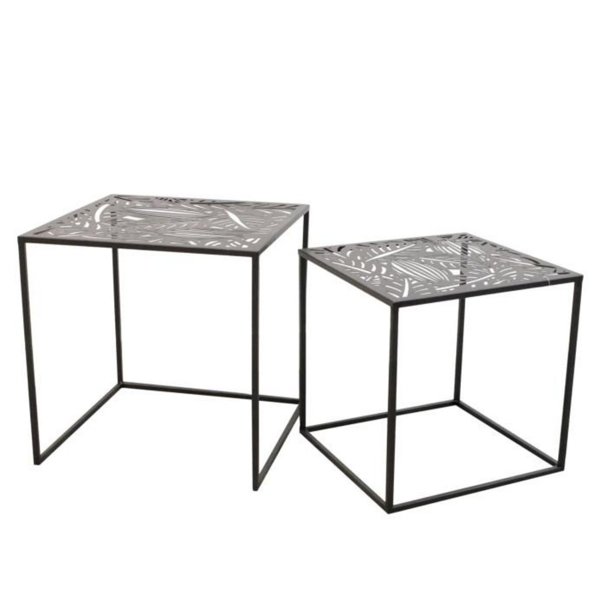 Paris Prix Lot de 2 Tables Gigognes  Havana  40cm Noir
