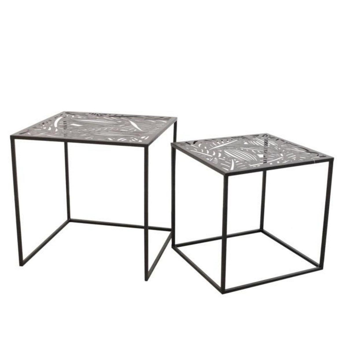 Paris Prix Lot de 2 Tables Gigognes  Havana  40cm Noir