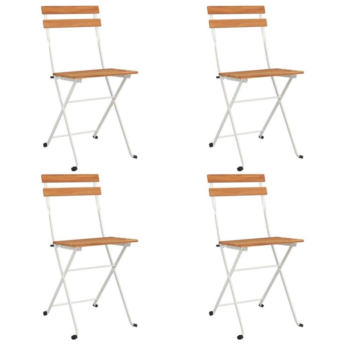 VIDAXL Chaises de bistrot pliantes lot de 4 Bois d'acacia solide acier