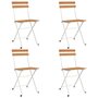 Voir la diapositive 2 : VIDAXL Chaises de bistrot pliantes lot de 4 Bois d'acacia solide acier