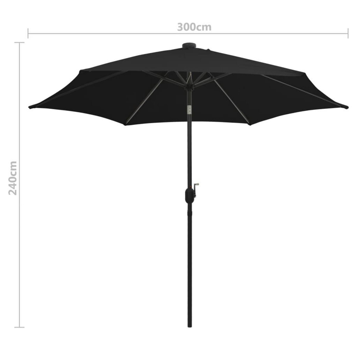 VIDAXL Parasol de jardin avec lumieres LED et mat en aluminium noir