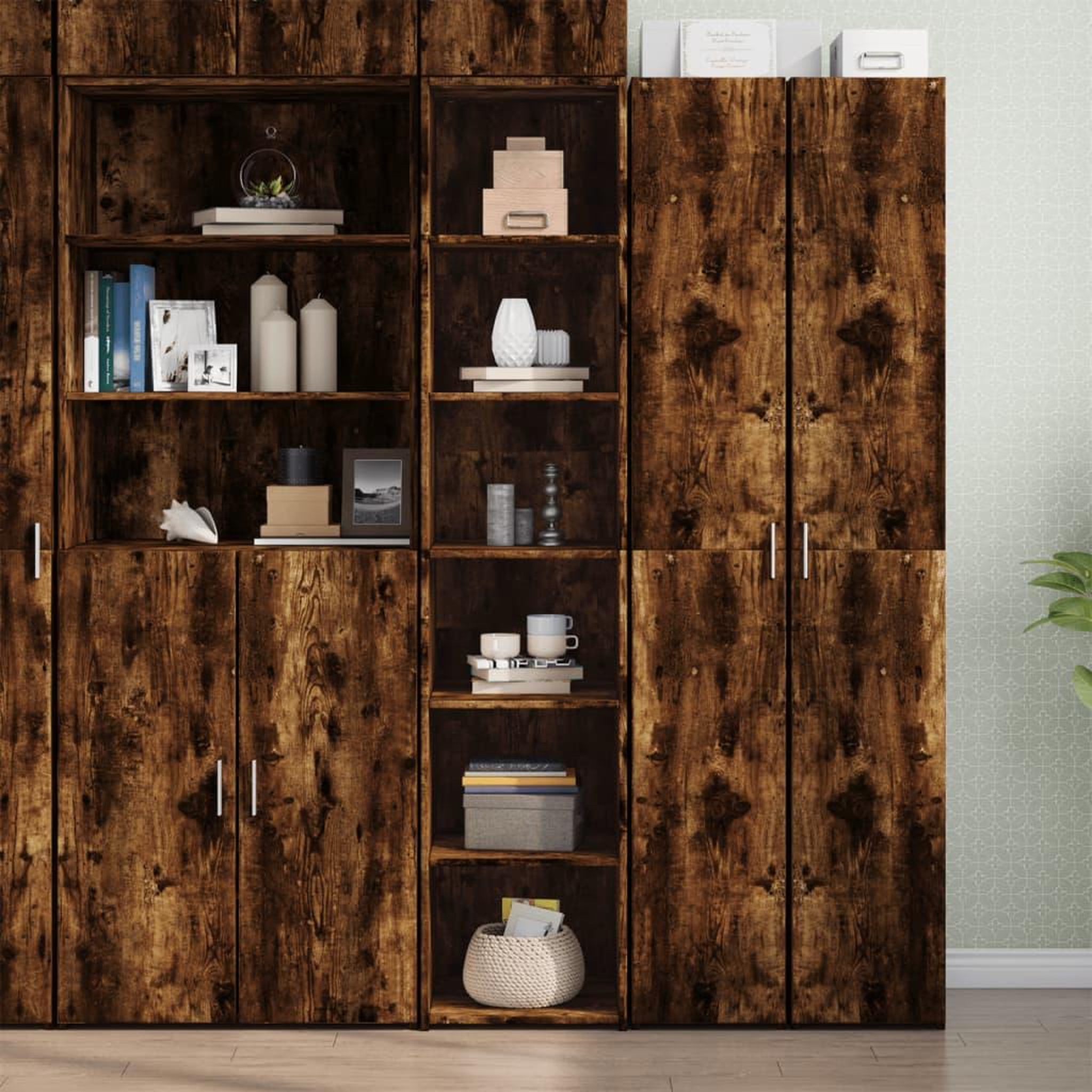 VIDAXL Buffet haut chene fume 40x41x185 cm bois d'ingenierie