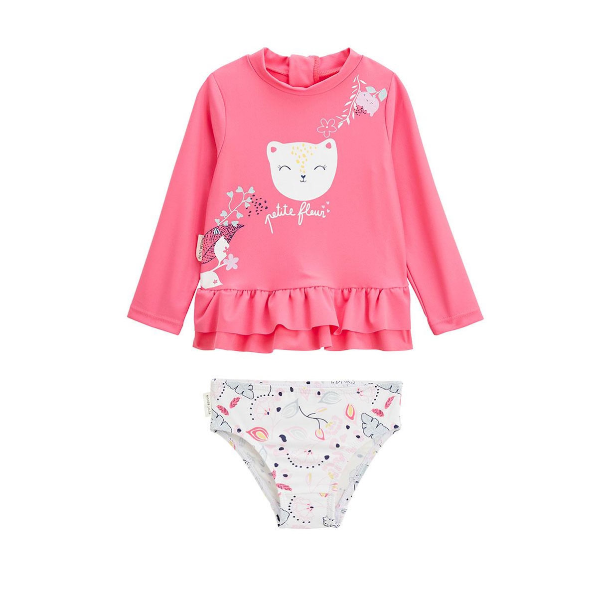 Petit Béguin Maillot de bain bébé 2 pièces t-shirt de protection UV & culotte Ciao Milano