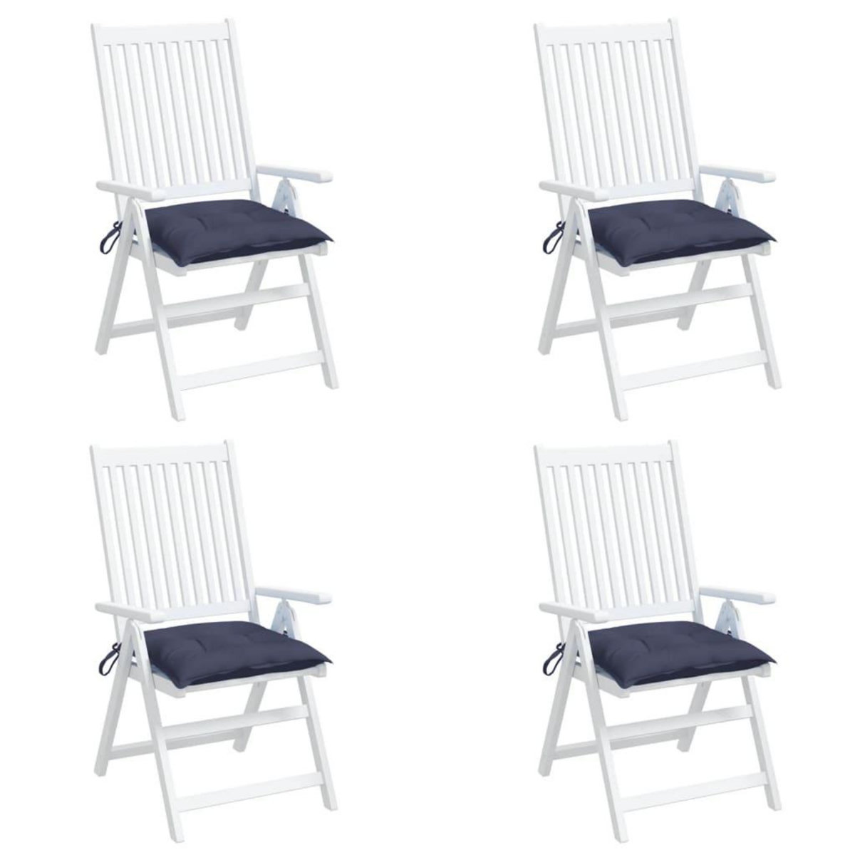VIDAXL Coussins de chaise lot de 4 bleu marine 40x40x7 cm tissu oxford