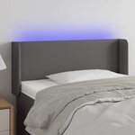 VIDAXL Tete de lit a LED Gris 93x16x78/88 cm Similicuir