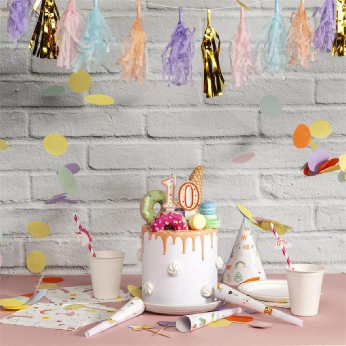 Paris Prix Lot de 200 Confettis  Ronds  5cm Multicolore