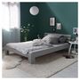 Voir la diapositive 2 : HomeStyle4U Lit double avec matelas sommier à lattes gris 120x200