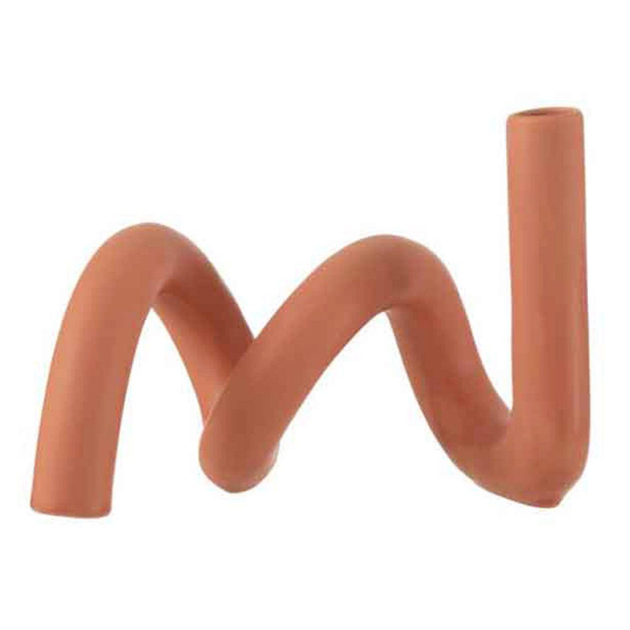 J-LINE Bougeoir design céramique  torsia  25cm orange