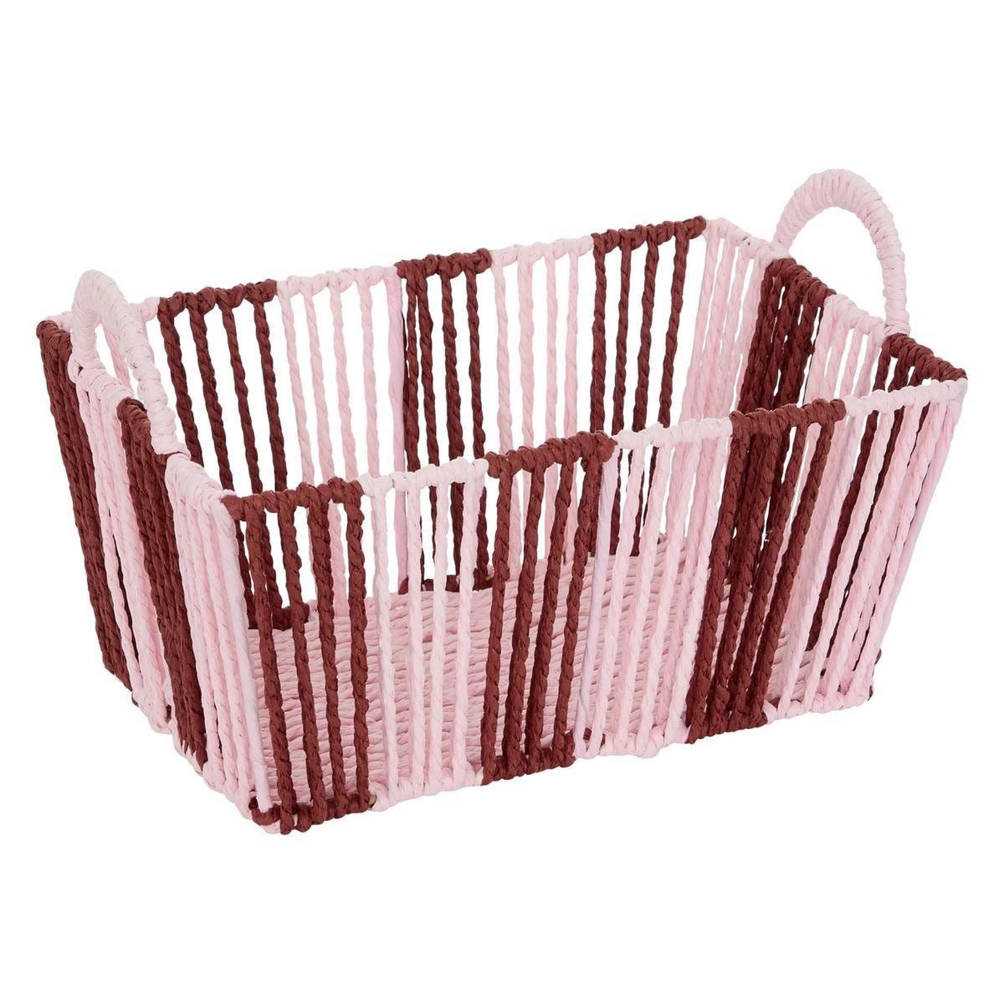 Voir la diapositive 3 : ATMOSPHERA Lot de 3 paniers tressés  chéri  37cm rouge grenat