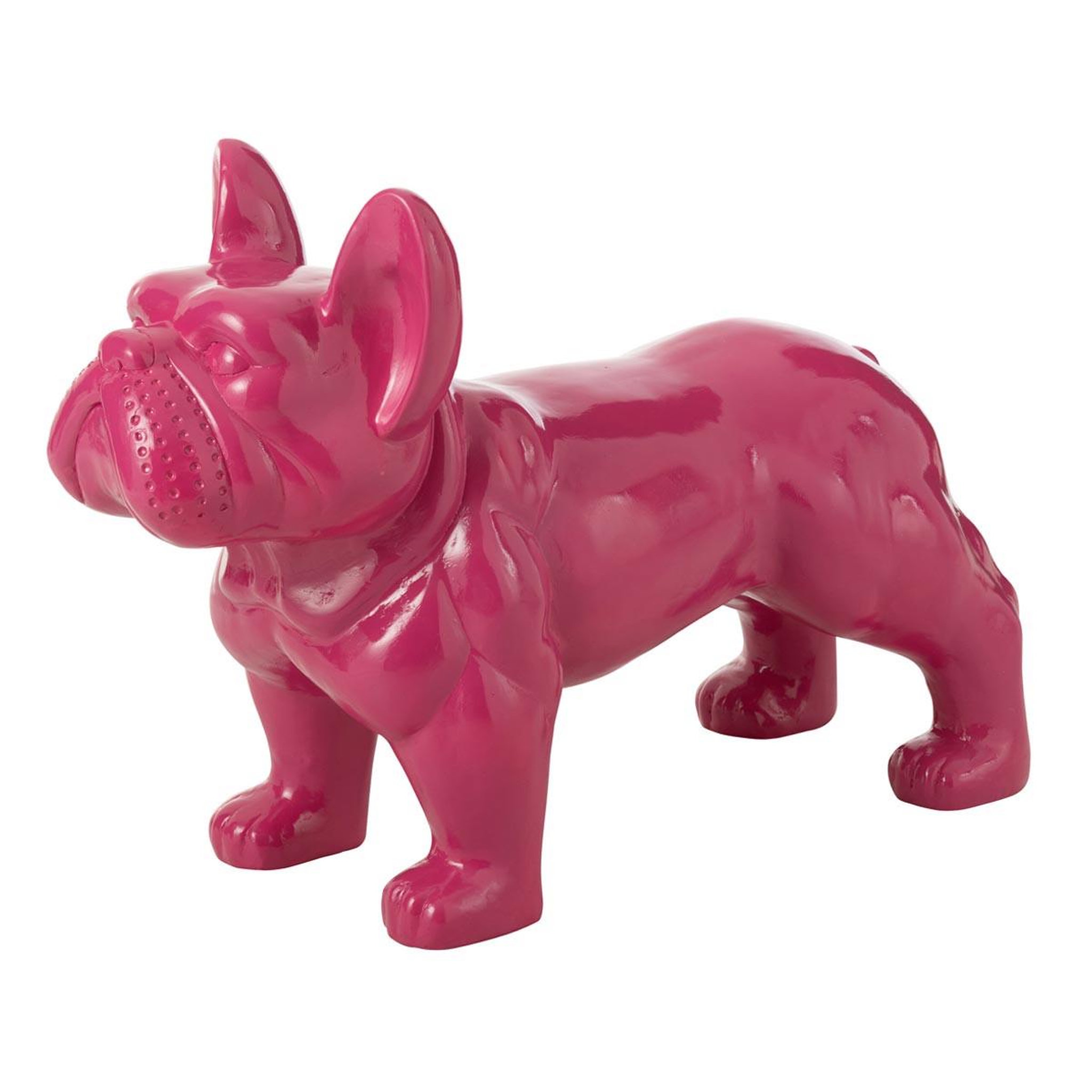 J-LINE Statue déco  bulldog  88cm fuchsia