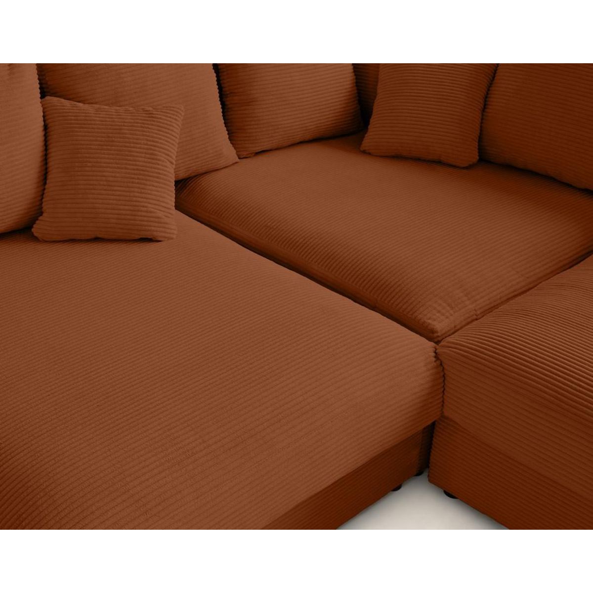 LISA DESIGN Aspen - canapé d'angle réversible 5 places - assise profonde - en velours côtelé