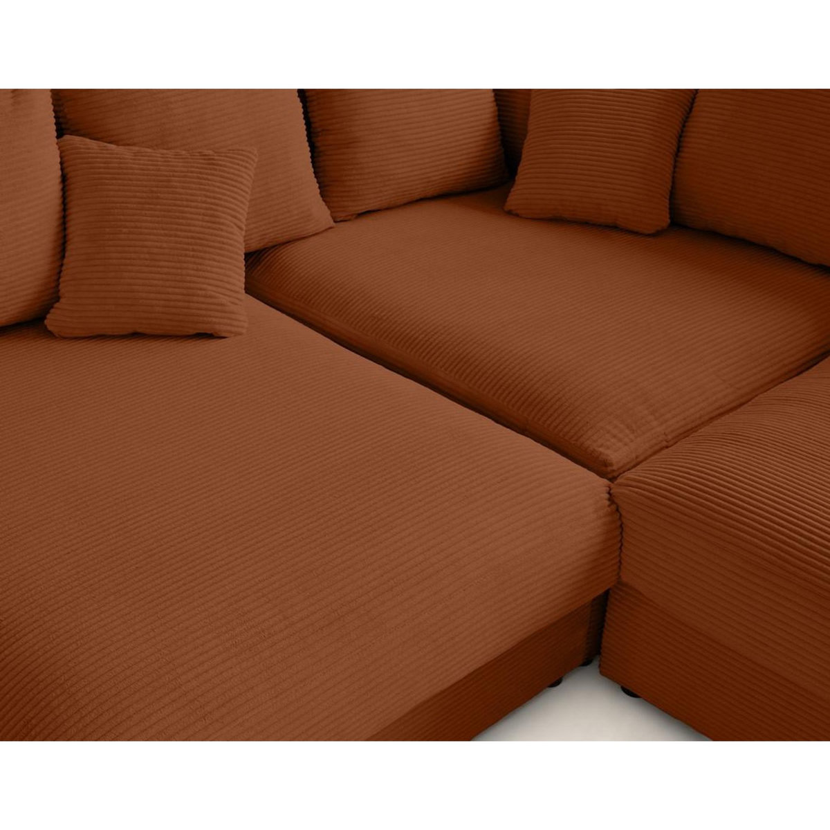 LISA DESIGN Aspen - canapé d'angle réversible 5 places - assise profonde - en velours côtelé