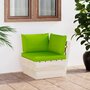 VIDAXL Canape d'angle palette de jardin avec coussins Epicea impregne