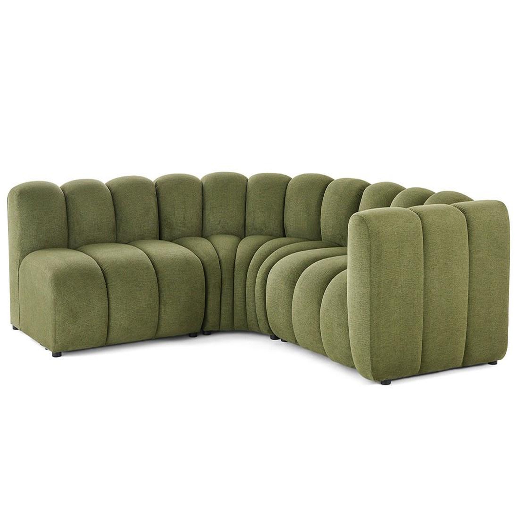 Voir la diapositive 5 : LISA DESIGN Debbie - canapé modulable d'angle gauche 4 places avec accoudoir en tissu texturé