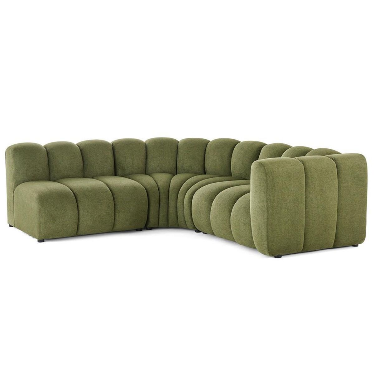 LISA DESIGN Debbie - canapé modulable d'angle gauche 4 places avec accoudoir en tissu texturé