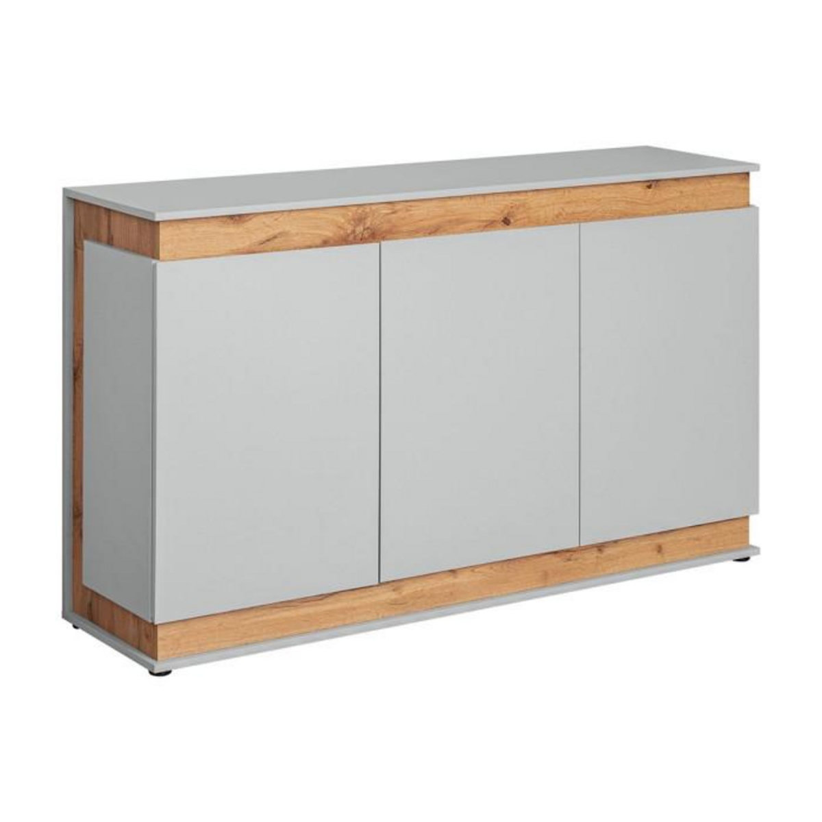 Paris Prix Buffet 3 Portes Design  Berlin  150cm Gris & Naturel