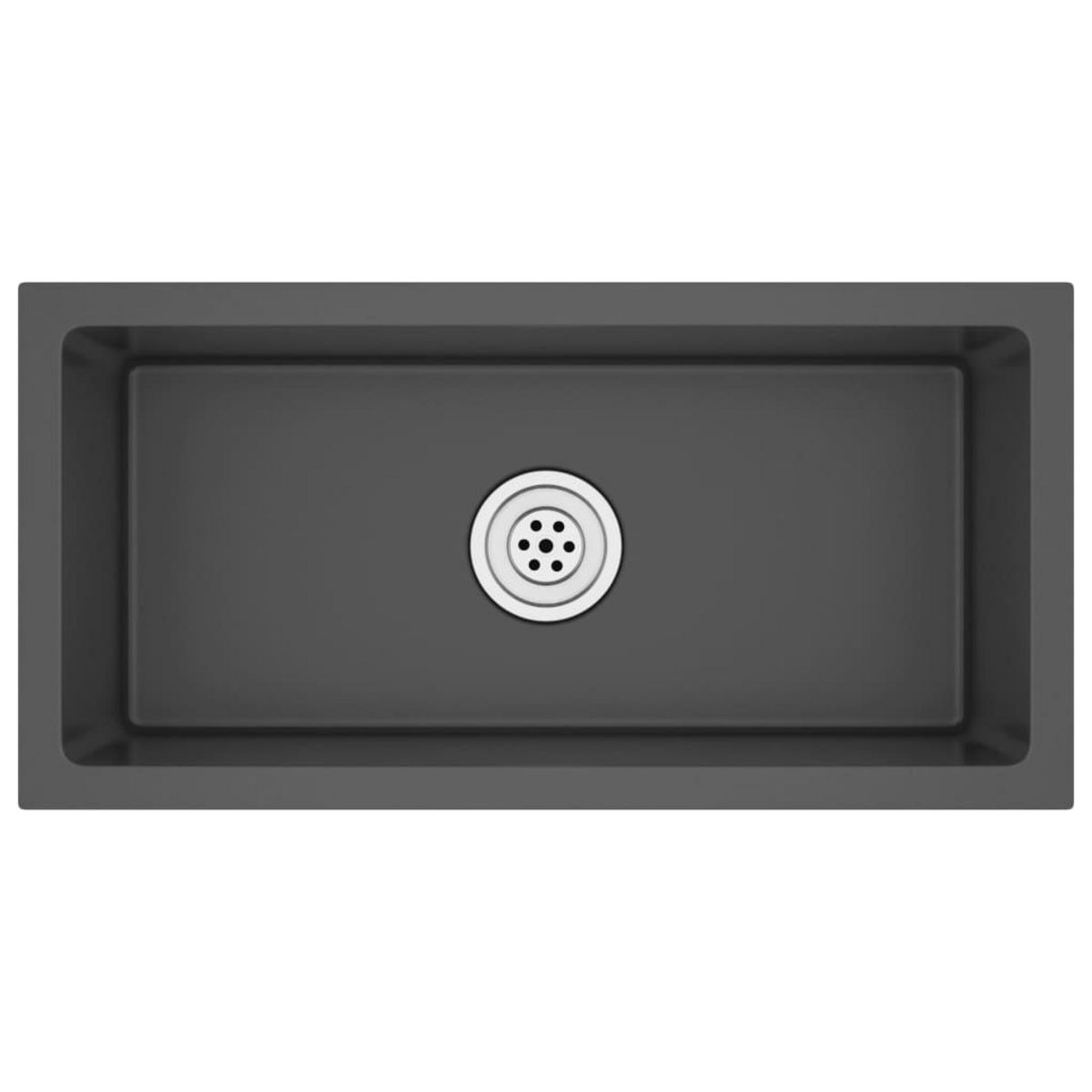 VIDAXL Evier de cuisine fait main Noir Acier inoxydable