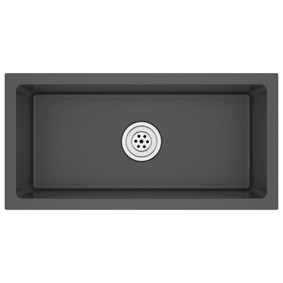 VIDAXL Evier de cuisine fait main Noir Acier inoxydable