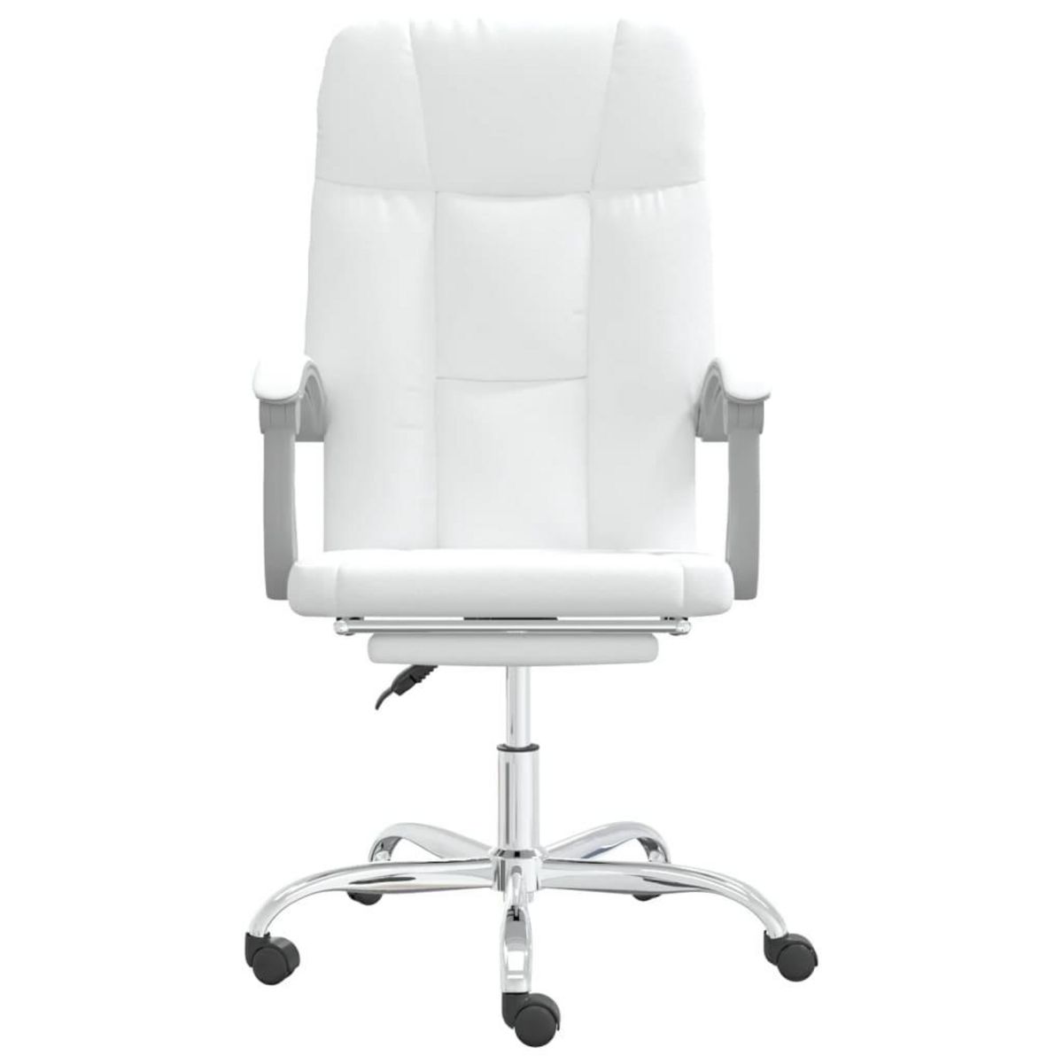 VIDAXL Fauteuil inclinable de bureau Blanc Similicuir